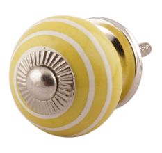 Yellow Striped Small Ceramic Cabinet Knobs Online